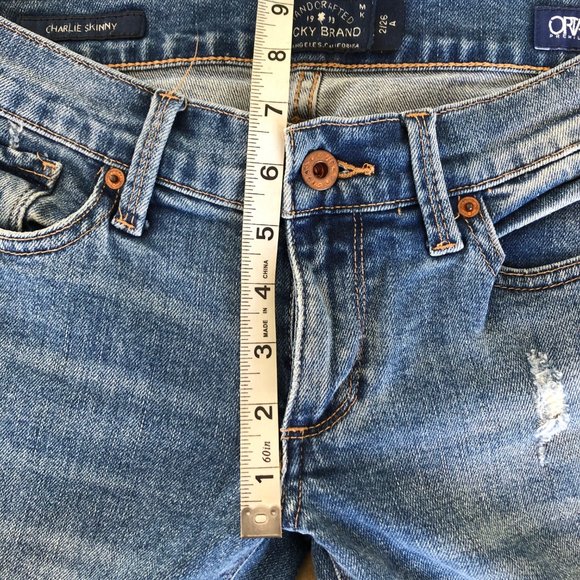 Lucky Brand Charlie Skinny Distressed Jeans - Picture 6 of 10